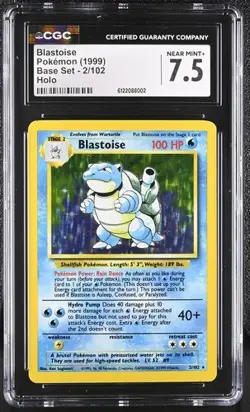 Blastoise *CGC 7.5* Holo *Base Set* #2 *1999* Vintage * Pokemon - Image 1