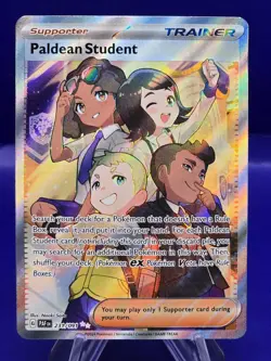 Pokemon TCG Paldean Student 231/091 Ultra Rare Full Art Paldean Fates 2024 NM - Image 1