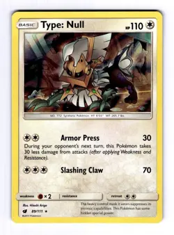 Type: Null SM - Crimson Invasion #89 (2017) Holo NM Pokemon - Image 1