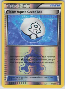 Pokemon TCG Team Aqua's Great Ball Uncommon Reverse Holo Double Crisis 27/34 - Image 1