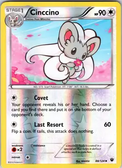 Cinccino (88) 88/124 XY - Fates Collide Pokemon TCG NM Reverse Holo - Image 1