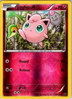 Jigglypuff 65/124 XY - Fates Collide Pokemon TCG NM Reverse Holo - Image 1