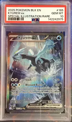 2025 POKEMON BLK EN-BLACK BOLT SPECIAL ILLUSTRATION RARE #165 KYUREM EX PSA 10 - Image 1