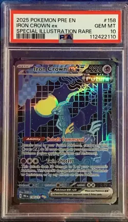 2025 POKEMON PRE EN-PRISMATIC EVOLUTIONS #158 IRON CROWN EX PSA 10 - Image 1