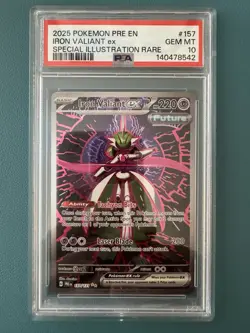 2025 POKEMON PRISMATIC EVOLUTIONS SIR 157 IRON VALIANT EX - PSA GEM MT 10 - Image 1