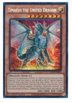 YuGiOh Timaeus the United Dragon Prismatic Secret Rare MP23-EN003 - Image 1