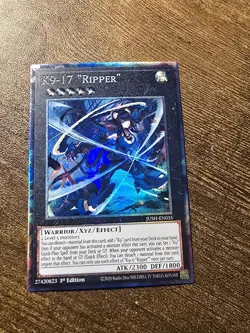 EURO PRINT Collector Rare K9-17 "Ripper" JUSH-EN035 Justice Hunters Yugioh - Image 1