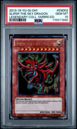 PSA 10 Slifer the Sky Dragon LC01-EN002 Yu-Gi-Oh Legendary Collection 1 Limited - Image 1
