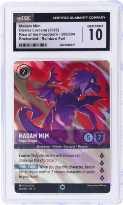 2023 Disney Lorcana Rise of the Floodborn Madam Mim #208 CGC 10 - Image 1