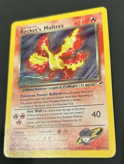 Pokemon TCG Rockets Moltres Holo Rare Card 12/132 Gym Heroes - Image 2