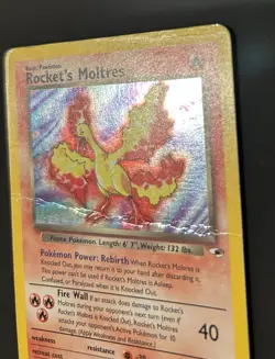 Pokemon TCG Rockets Moltres Holo Rare Card 12/132 Gym Heroes - Image 3