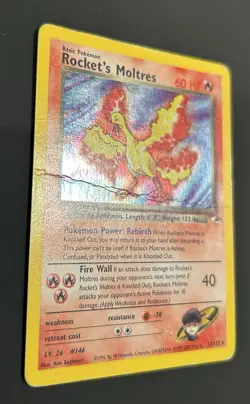 Pokemon TCG Rockets Moltres Holo Rare Card 12/132 Gym Heroes - Image 4