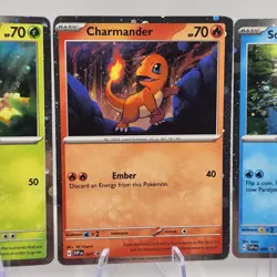 Pokemon 151 Promo Starter Cards Charmander, Squirtle, Bulbasaur Cosmos Holo NM - Image 2