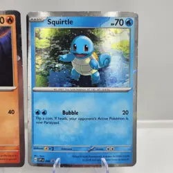 Pokemon 151 Promo Starter Cards Charmander, Squirtle, Bulbasaur Cosmos Holo NM - Image 3
