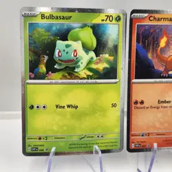 Pokemon 151 Promo Starter Cards Charmander, Squirtle, Bulbasaur Cosmos Holo NM - Image 4