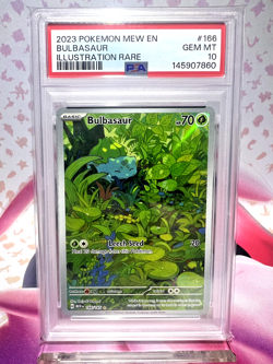 PSA 10 GEM MINT Bulbasaur 166/165 Scarlet & Violet 151 Holo Pokemon Card - Image 1