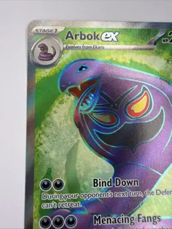 Pokemon TCG Scarlet & Violet Arbok EX Holo Ultra Rare Card 185/165 NM - Image 3