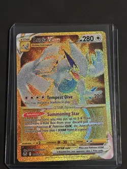 Pokemon TCG SWSH Silver Tempest Lugia VSTAR Card 211/195 Gold Secret Rare NM - Image 1
