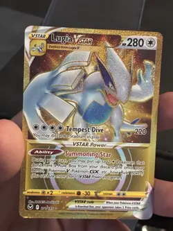 Pokemon TCG SWSH Silver Tempest Lugia VSTAR Card 211/195 Gold Secret Rare NM - Image 3