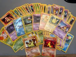 Vintage Pokemon Lot, All Cards Pictured, 50+ Cards Included (all LP-DMG cond.) - Image 1