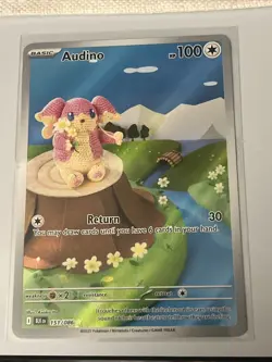 Pokemon TCG Audino S&V Black Bolt 151/086 Illustration Rare Card NM - Image 1