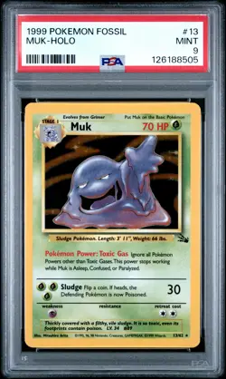 Pokemon Muk Holo 13/62 | Fossil | PSA 9 - Image 1