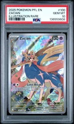 2025 POKEMON PFL EN-PHANTASMAL FLAMES ILLUSTRATION RARE #100 ZACIAN PSA 10 - Image 1