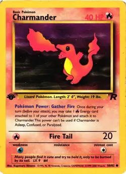 Pokemon TCG Charmander Team Rocket 50/82 Regular 1st Edition Common MP - Image 1