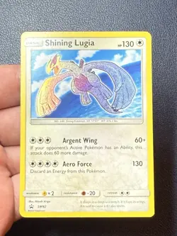 Shining Lugia Holo SM82 Sun & Moon Shining Legends Black Star Promo Pokemon Card - Image 2