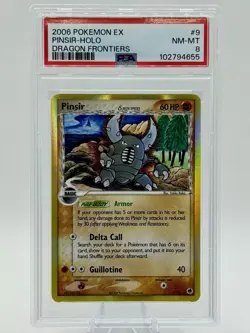 2006 Pokemon EX Dragon Frontiers Delta Species HOLO Pinsir 9/101 PSA 8 NM-MT - Image 1