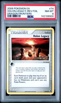 PSA 8 NM-MT 2006 POKEMON EX DRAGON FRONTIERS #74 Holon Legacy Reverse Holo Foil - Image 1