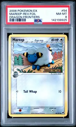 PSA 8 NM-MT 2006 POKEMON EX DRAGON FRONTIERS #54 Mareep Reverse Holo Foil - Image 1