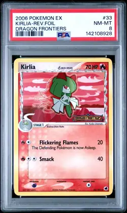 PSA 8 NM-MT 2006 POKEMON EX DRAGON FRONTIERS #33 Kirlia Reverse Holo Foil - Image 1