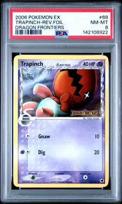 PSA 8 NM-MT 2006 POKEMON EX DRAGON FRONTIERS #68 Trapinch Reverse Holo Foil - Image 1