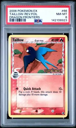 PSA 8 NM-MT 2006 POKEMON EX DRAGON FRONTIERS #66 Taillow Reverse Holo Foil - Image 1