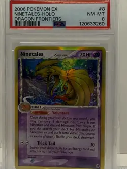 Pokemon TCG 2006 Ninetales Delta Species 8/101 Dragon Frontiers Holo Rare PSA 8 - Image 1