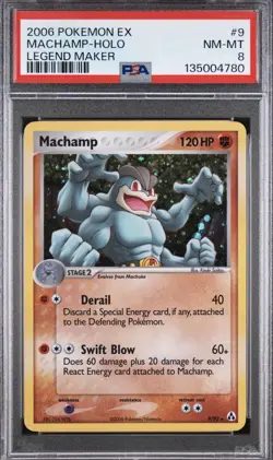 Pokemon Machamp EX Legend Maker Holo Rare #9 PSA 8 NM-MT - Image 1
