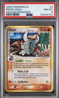 Pokemon Pinsir 9/101 EX Dragon Frontiers Holo Rare - PSA 8 NM - MT - Image 1