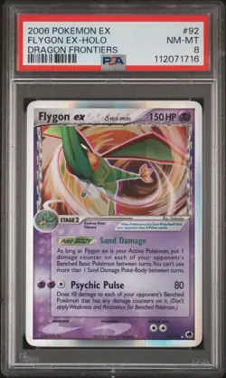 2006 POKEMON EX DRAGON FRONTIERS #92 FLYGON EX-HOLO PSA 8 - Image 1