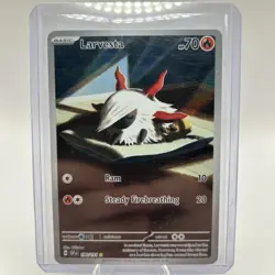 Pokemon Larvesta 196/191 Sv08: Surging Sparks Holo Illustration Rare Basic 70 HP - Image 1
