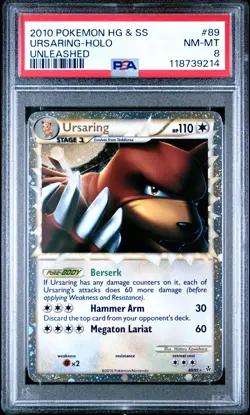 2010 POKEMON UNLEASHED URSARING PRIME #89 ULTRA RARE HOLO PSA 8 NM-MT #118739214 - Image 1