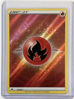 Fire Energy (Texture Full Art) 153/159 Pokemon TCG Crown Zenith Ultra Rare Mint - Image 1