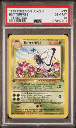 Butterfree 33/64 1st Edition Jungle Pokemon PSA 10 - Image 1