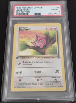 1999 Pokemon Jungle Jigglypuff 1st Edition #54/64 PSA 8 NM-MT WOTC Vintage TCG - Image 3