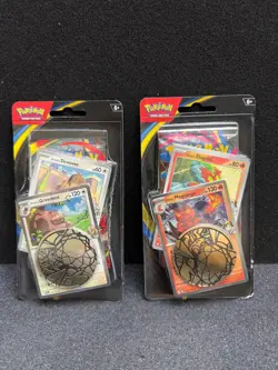 Pokemon TCG Phantasmal Flames - 2x Premium Checklane Blister (Greedent+Magcargo) - Image 1