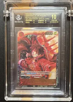 One Piece CCG Monkey.D.Luffy 1st Anniversary Special ST01-012 BGS 10 BLACK LABEL - Image 1