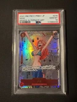 2024 One Piece Nami Manga Alt Art PRB01-016 Japanese PSA 10 Mint Card - Image 1