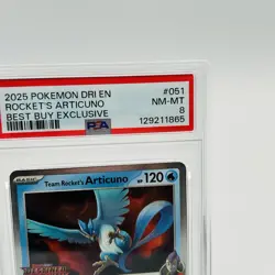 2025 POKEMON DRI BEST BUY EXCLUSIVE #051 TEAM ROCKET'S ARTICUNO PSA 8 CARD TCG - Image 3