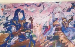MTG Magic Wandering Emperor cherry blossoms viewing Playmat New Japan Genuine - Image 2