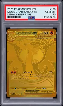 2025 POKEMON PFL EN-PHANTASMAL FLAMES MEGA HYPER RARE MEGA CHARIZARD X EX PSA 10 - Image 1